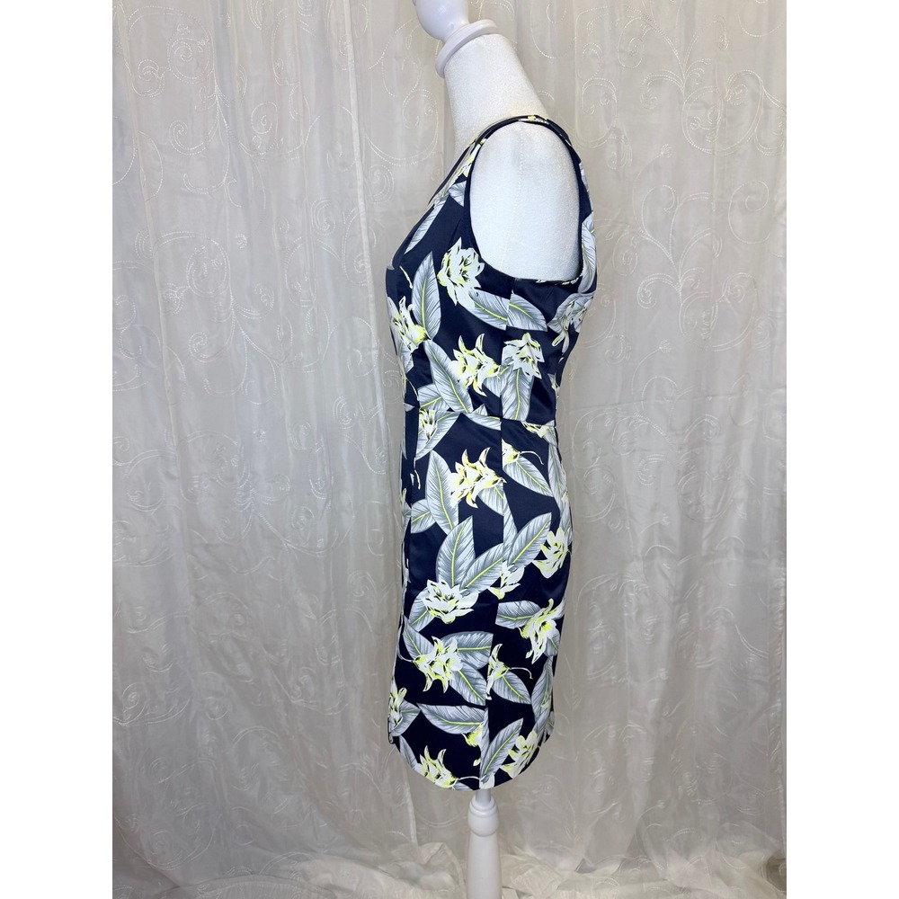 Loveriche Navy Tropical Floral Sheath Dress Size S Sleeveless Career Vacation - Picture 2 of 10